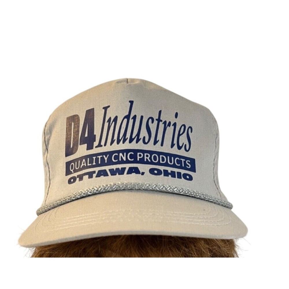 Vintage Enza Baseball Cap Hat Rope Snapback D4 Industries Ottawa, Ohio Gray